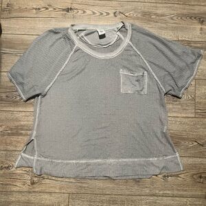 Free people slouchy oversized grunge waffle thermal short sleeve boxy boyfriend